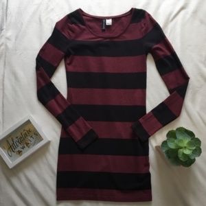 Long Sleeve Mini Dress with strips | date night | simplicity